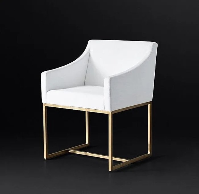 Обеденный стул Emery Slope Burnished белого цвета - купить Обеденные стулья по цене 41900.0