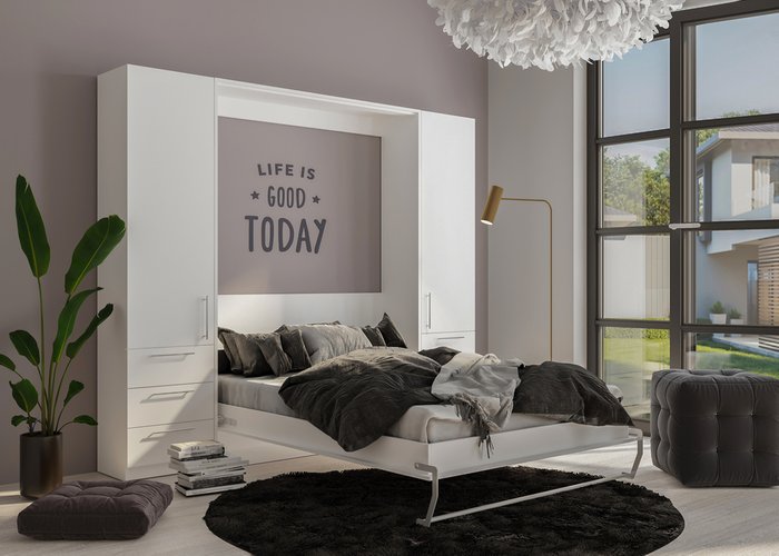 Комплект мебели Smart 140х200 белого цвета - купить Спальные гарнитуры по цене 87490.0 Комплект мебели Smart 140х200 белого цвета - купить Спальные гарнитуры по цене 87490.0