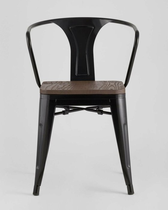 Cтул Tolix Arm черного цвета - лучшие Обеденные стулья в INMYROOM