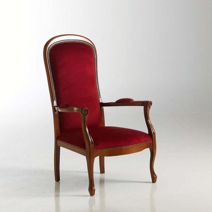 Кресло в классическом стиле с велюровой обивкой Méa красного цвета