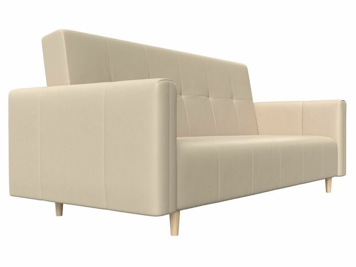 Прямой диван-кровать Вест бежевого цвета (экокожа) - лучшие Прямые диваны в INMYROOM