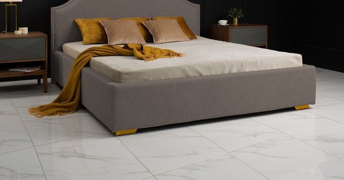 Кровать с подъемным механизмом Holly 180х200 темно-серого цвета - купить Кровати для спальни по цене 97000.0