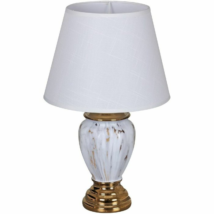 Настольная лампа 30146-0.7-01 (ткань, цвет белый) - купить Настольные лампы по цене 2350.0