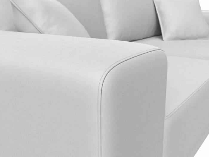 Прямой диван Льюес белого цвета (экокожа) - лучшие Прямые диваны в INMYROOM