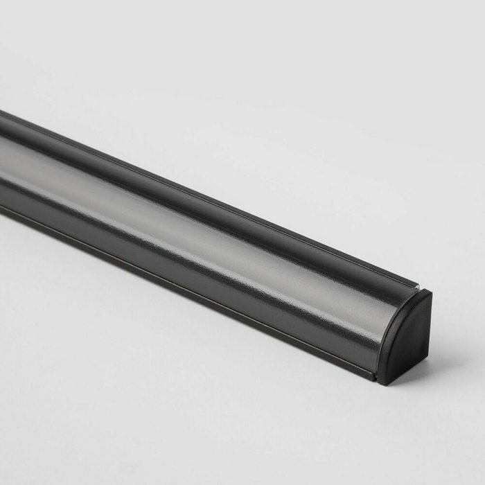 Угловой алюминиевый профиль для светодиодной ленты черного цвета