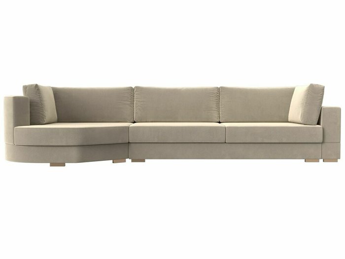 Угловой диван-кровать Лига 026 бежевого цвета левый угол - купить Угловые диваны по цене 85999.0