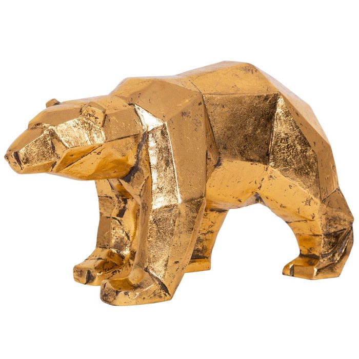 Скульптура Медведь Шейп золотого цвета - лучшие Фигуры и статуэтки в INMYROOM