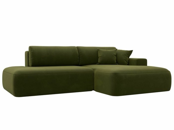 Угловой диван-кровать Лига 036 Модерн зеленого цвета правый угол