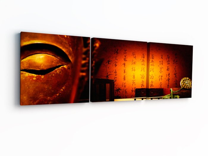 Триптих на холсте "Взгляд Будды"
