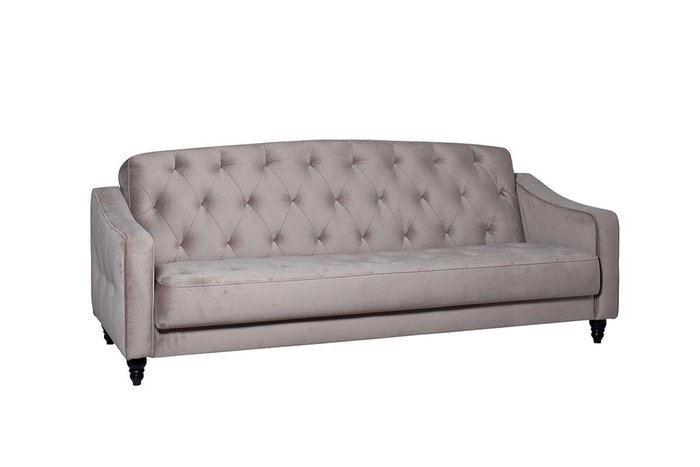 Диван-кровать трехместный серо-бежевого цвета - купить Прямые диваны по цене 64100.0