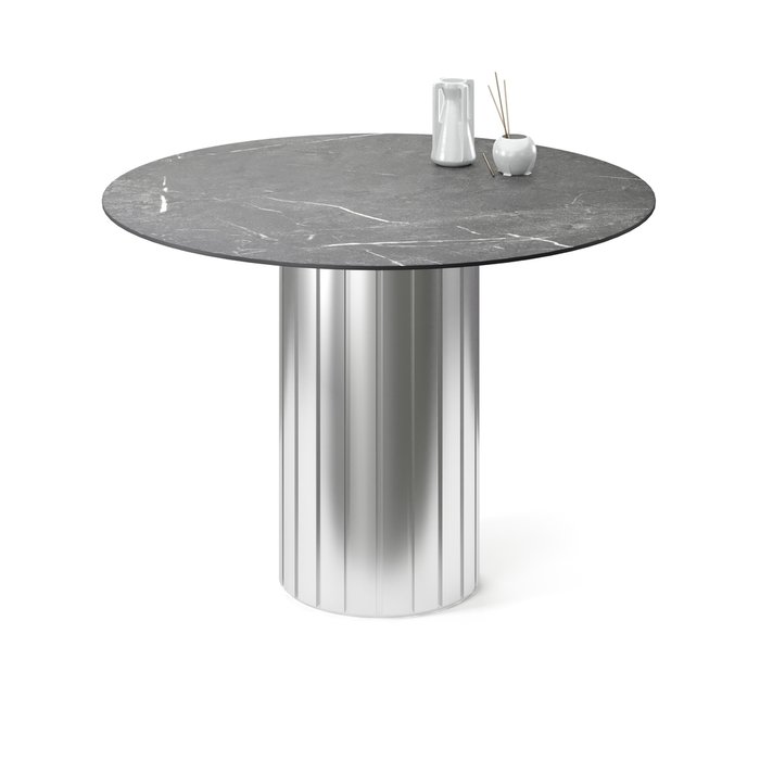 Обеденный стол Мелеф L черно-серебряного цвета - купить Обеденные столы по цене 62192.0