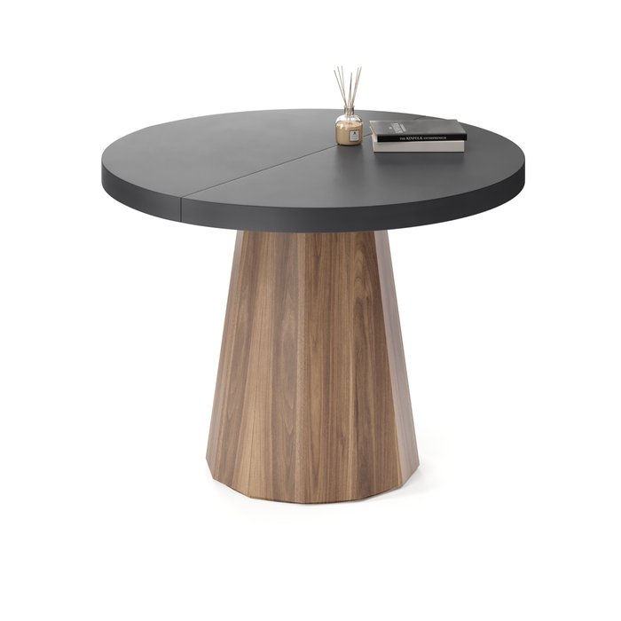 Обеденный стол раздвижной Хатиса L на коричневом основании - лучшие Обеденные столы в INMYROOM