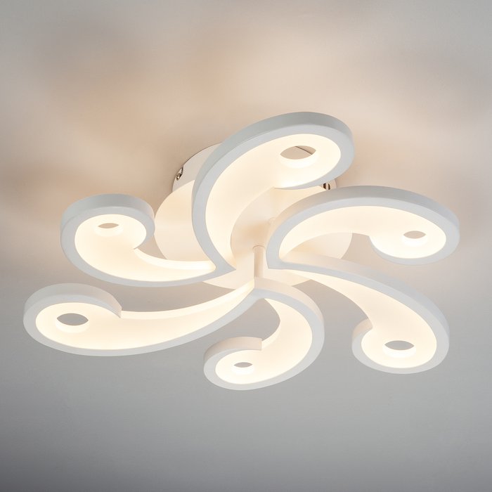 Потолочный светодиодный светильник с ПДУ 90093/6 белый - лучшие Потолочные люстры в INMYROOM