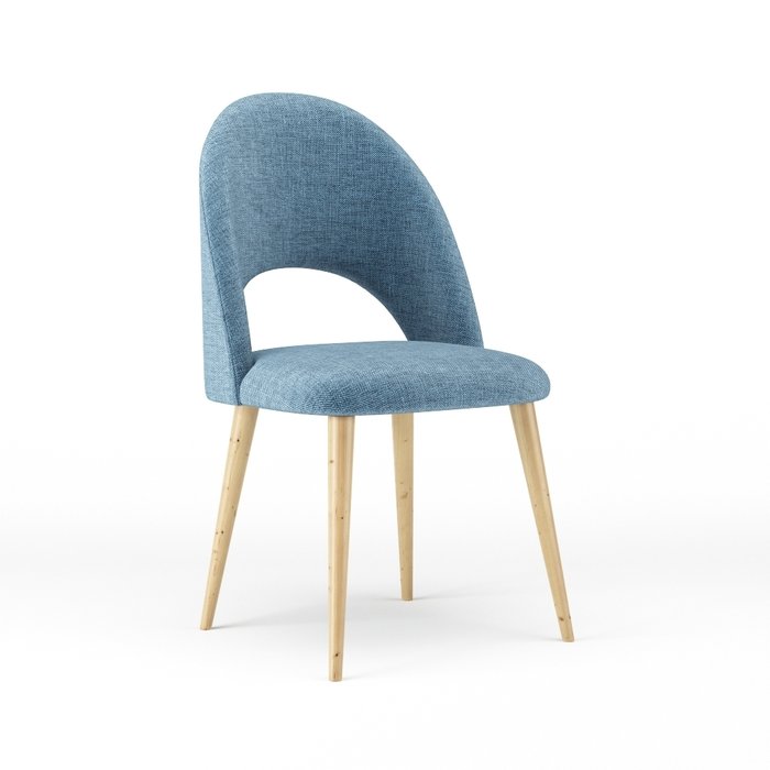 Стул Pina голубого цвета на деревянных ножках - купить Обеденные стулья по цене 19550.0