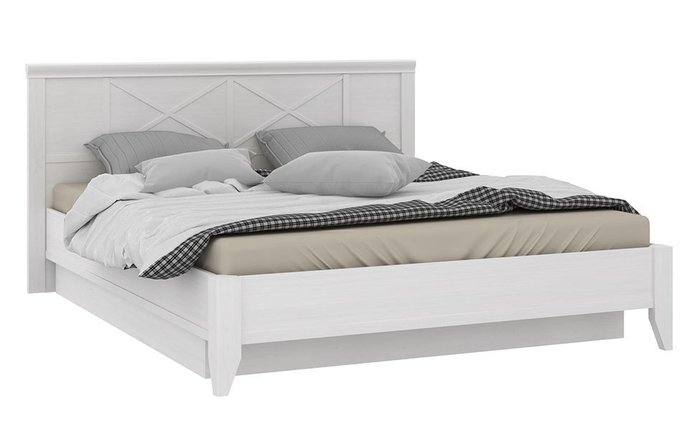 Кровать Кантри 160х200 белого цвета с подъемным механизмом