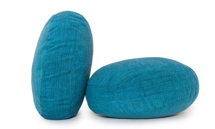 Набор из двух круглых подушек синего цвета - купить Декоративные подушки по цене 6200.0
