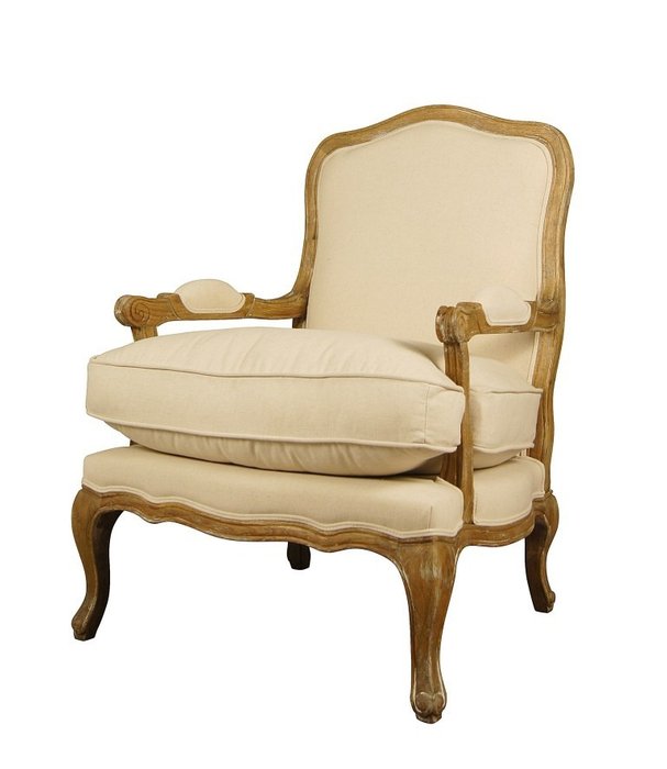 Французкое бежевое кресло для руководителя - купить Интерьерные кресла по цене 35510.0