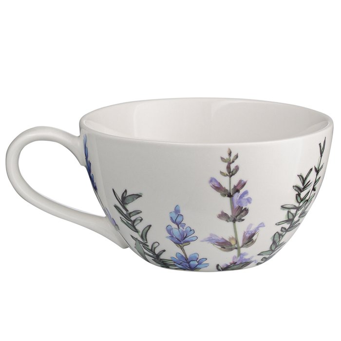 Набор из двух чайных пар Floral белого цвета - лучшие Для чая и кофе в INMYROOM