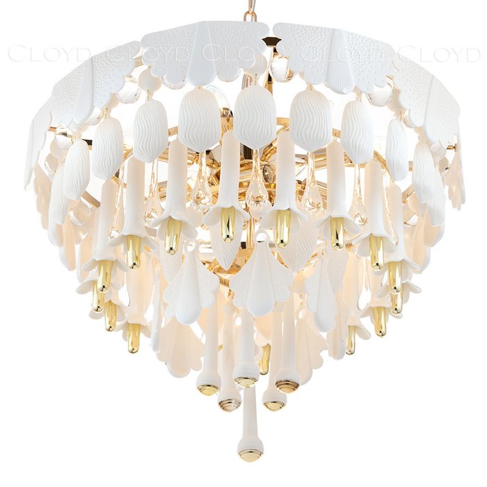 Подвесная люстра PLINSE C12 белого цвета - купить Подвесные люстры по цене 134925 Подвесная люстра PLINSE C12 белого цвета - купить Подвесные люстры по цене 134925