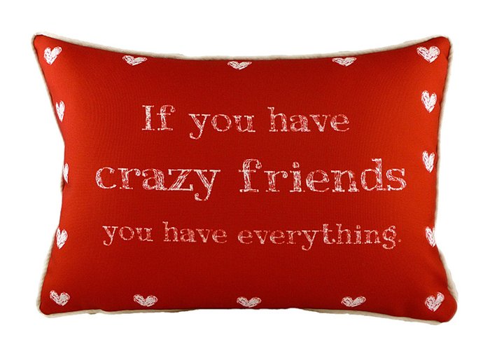Подушка с надписью "Crazy Friends"
