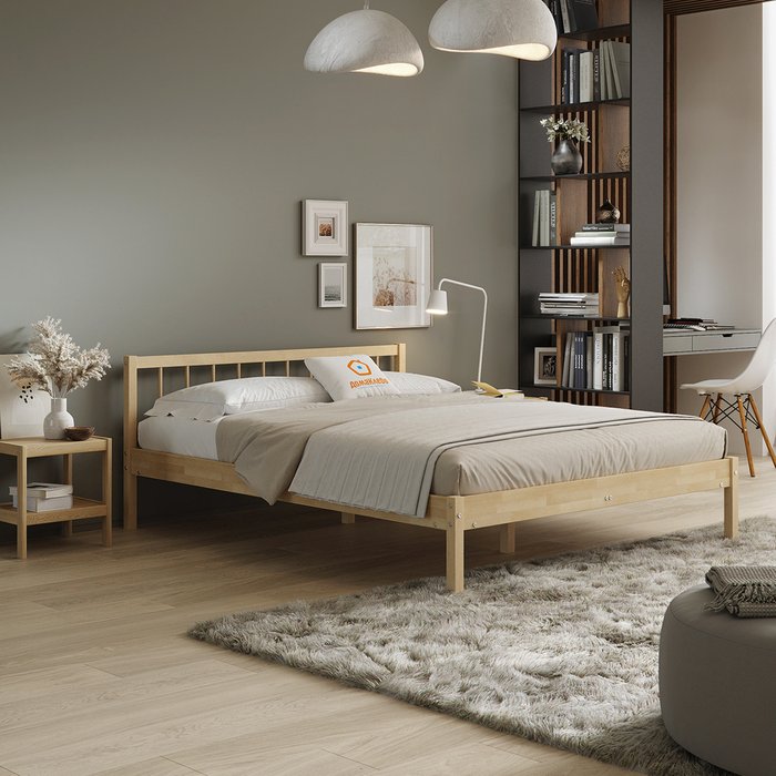 Кровать Мечта-4 140х190 бежевого цвета без подъемного механизма - купить Кровати для спальни по цене 22500