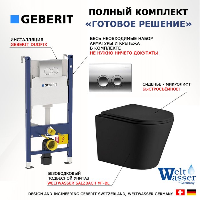 Комплект 3 в 1 инсталляция Duofix
