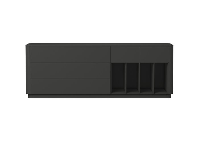 Комод Tammi черного цвета с пятью ящиками и четырьмя полками - купить Комоды по цене 86900.0