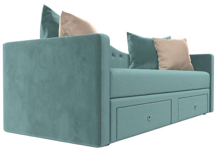 Детский прямой диван-кровать Дориан бирюзового цвета - лучшие Прямые диваны в INMYROOM