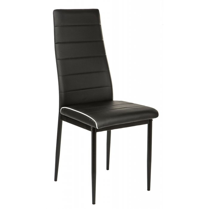 Обеденный стул черного цвета с белой окантовкой