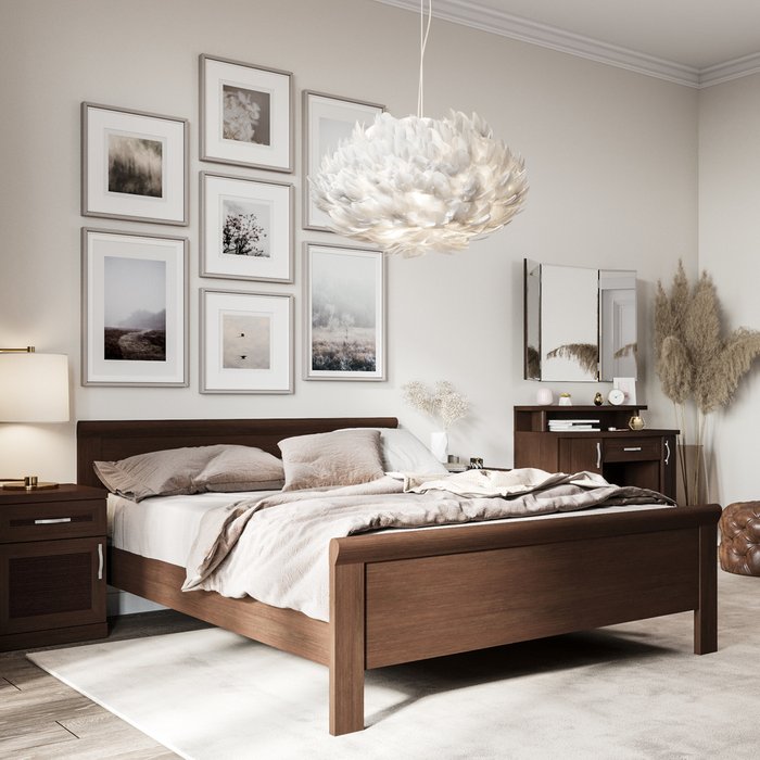 Кровать Магна 140х200 темно-коричневого цвета - лучшие Кровати для спальни в INMYROOM