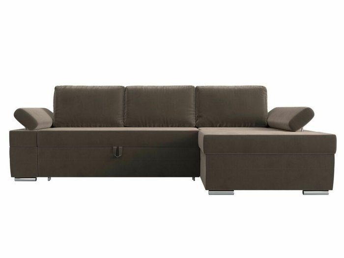 Угловой диван-кровать Канкун коричневого цвета правый угол - купить Угловые диваны по цене 72999.0