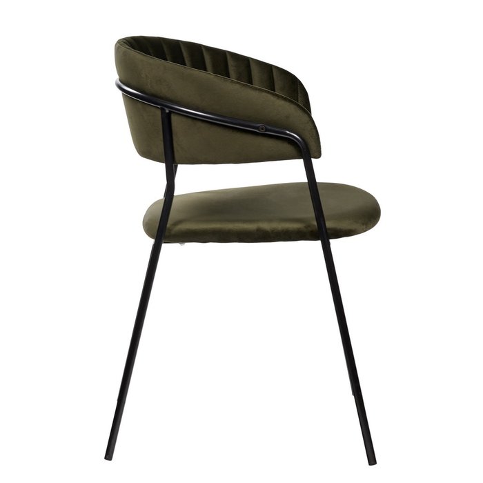 Стул Turin зеленого цвета с черными ножками - лучшие Обеденные стулья в INMYROOM