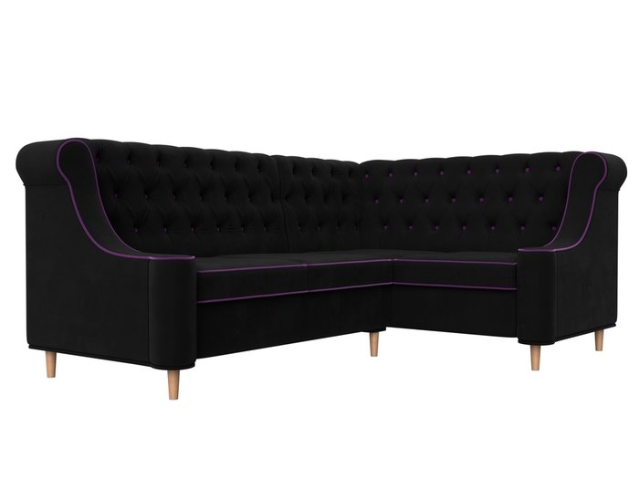 Угловой диван Бронкс черного цвета правый угол - лучшие Угловые диваны в INMYROOM