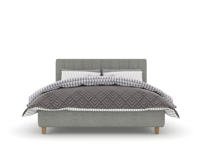Кровать Гонконг Box High 160х200 серого цвета с подъемным механизмом - купить Кровати для спальни по цене 54600.0