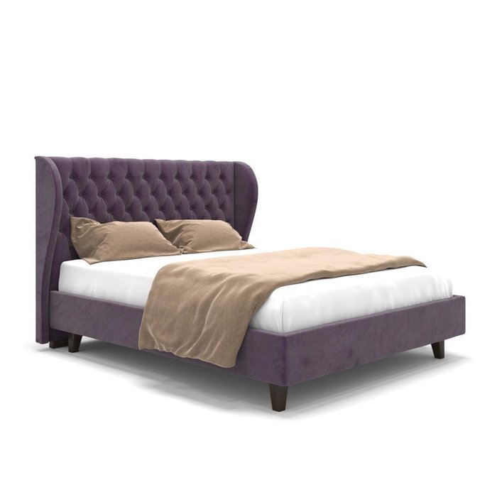 Кровать Lauren на ножках фиолетовая 200х200