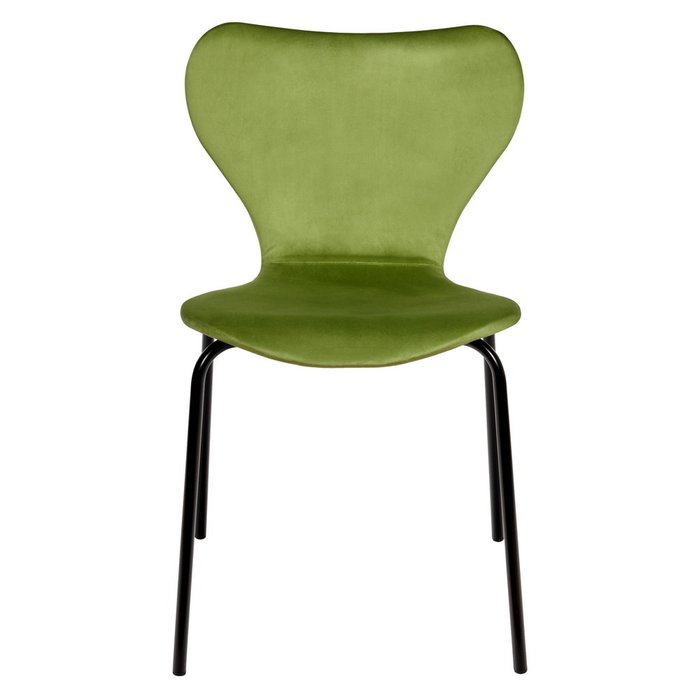 Стул Seven светло-зеленого цвета с чёрными ножками - купить Обеденные стулья по цене 6990.0