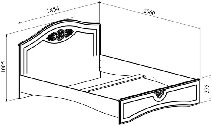 Кровать с основанием Ассоль 180х200 цвета ваниль - купить Кровати для спальни по цене 32445.0