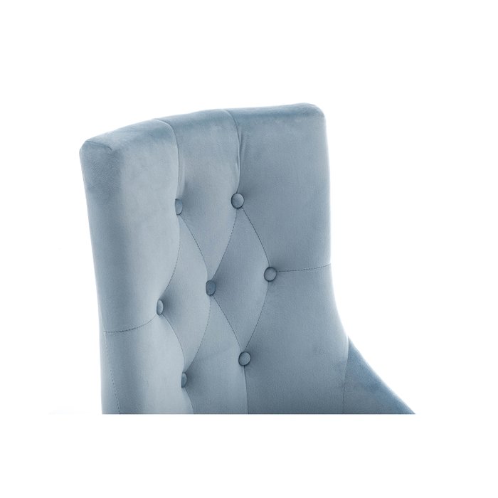 Стул Elegance с ножками из массива гевеи и обивкой из голубого велюра - лучшие Обеденные стулья в INMYROOM