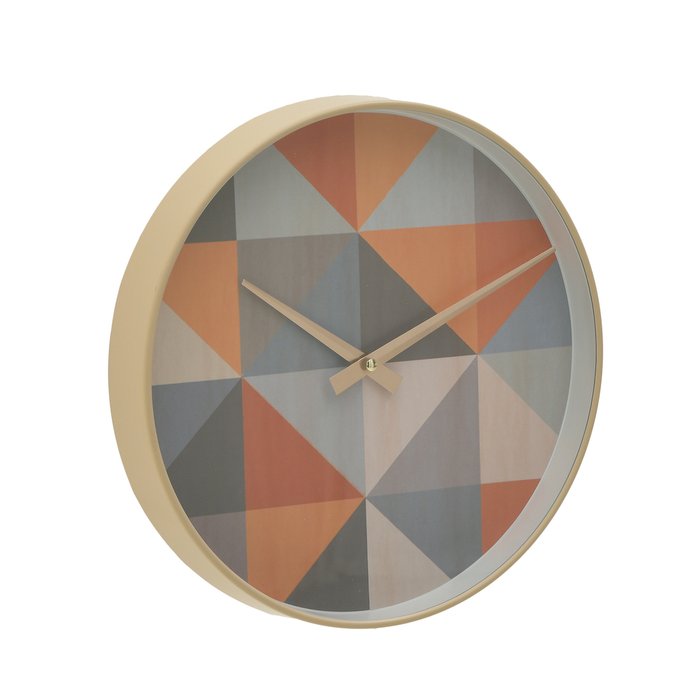 Часы настенные из пластика серо-оранжевого цвета