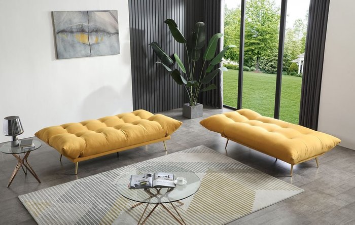 Угловой диван-трансформер Savona желтого цвета - купить Угловые диваны по цене 118650.0
