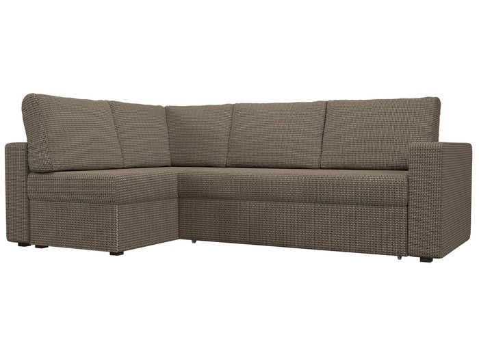 Угловой диван-кровать Оливер бежево-коричневого цвета левый угол