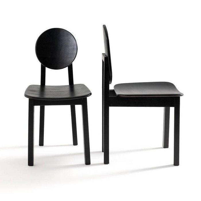 Комплект из двух стульев из ясеня Tribal черного цвета - купить Обеденные стулья по цене 34739.0