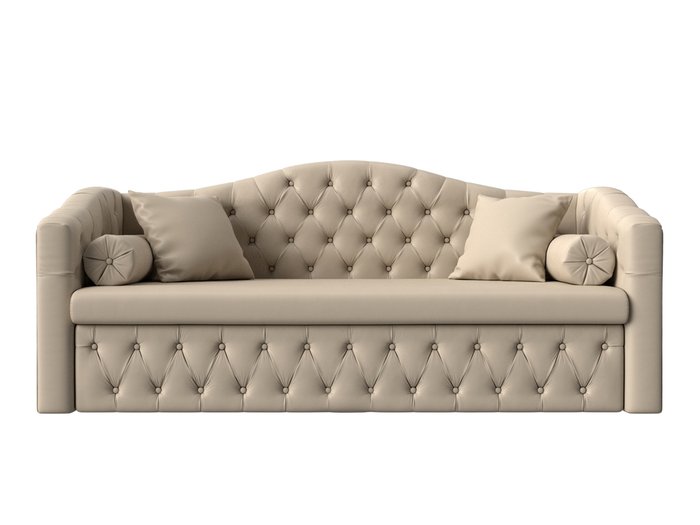 Прямой диван-кровать Мечта бежевого цвета (экокожа) - купить Прямые диваны по цене 48999.0