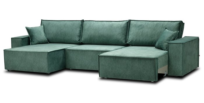 Диван-кровать угловой Фабио зеленого цвета - лучшие Угловые диваны в INMYROOM