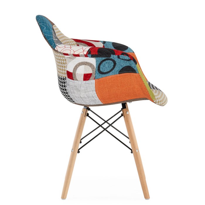 Стул с подлокотниками Multicolor в стиле пэчворк - лучшие Обеденные стулья в INMYROOM