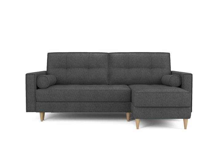 Угловой раскладной диван Отто правый темно-серого цвета