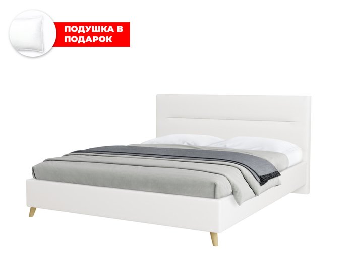 Кровать Briva 140х200 белого цвета с подъемным механизмом Кровать Briva 140х200 белого цвета с подъемным механизмом