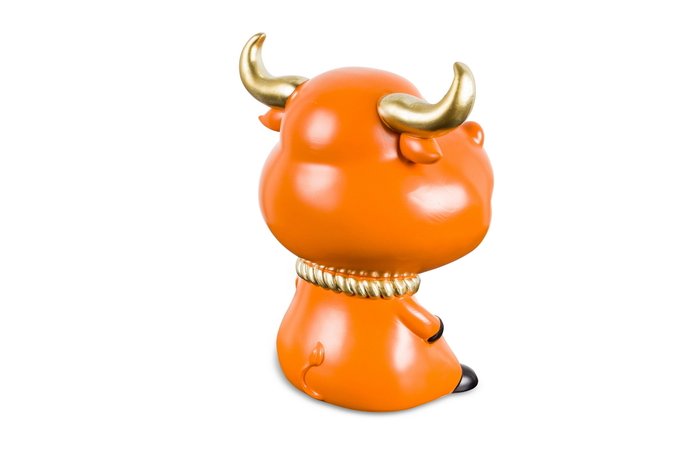 Статуэтка бык с нишей оранжевого цвета - купить Фигуры и статуэтки по цене 5900.0