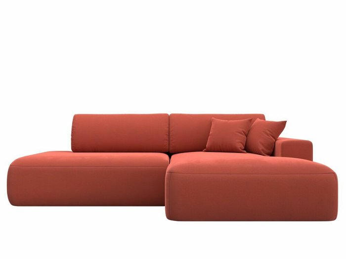 Угловой диван-кровать Лига 036 Модерн кораллового цвета правый угол - купить Угловые диваны по цене 87999.0