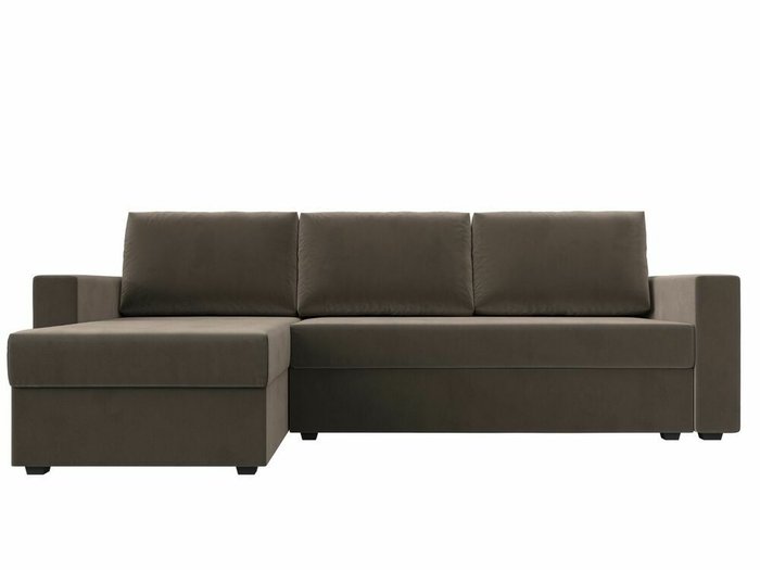 Угловой диван-кровать Траумберг Лайт коричневого цвета левый угол - купить Угловые диваны по цене 28999.0